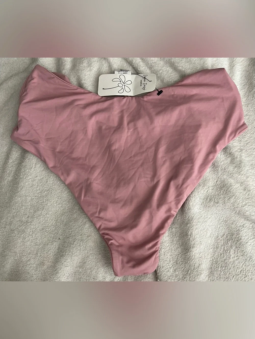 NWT Orchid Pink Bikini Bottom with Front Tie Accent